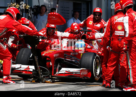 Nuerburg, Deutschland. 7. Juli 2013. Motorsport: FIA Formula One World Championship 2013, Grand Prix von Deutschland, #3 Fernando Alonso (ESP, Scuderia Ferrari), Credit: Dpa picture-Alliance/Alamy Live News Stockfoto