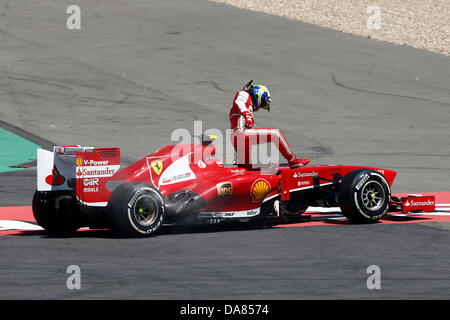 Nuerburg, Deutschland. 7. Juli 2013. Motorsport: FIA Formula One World Championship 2013, Grand Prix von Deutschland, #4 Felipe Massa (BRA, Scuderia Ferrari), Credit: Dpa picture-Alliance/Alamy Live News Stockfoto