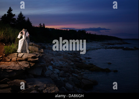 Ein Modell gekleidet als Marie Antoinette in Halifax, Nova Scotia, Kanada, 31. Juli 2012 darstellt. (Adrien Veczan) Stockfoto