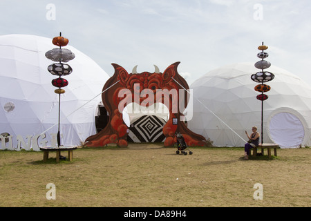 Glade-Lounge auf dem Glastonbury Festival 2013 Stockfoto