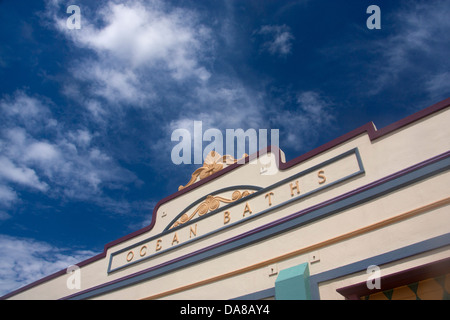 Ozean Bäder Art Deco Fassade Newcastle New South Wales (NSW) Australien Stockfoto