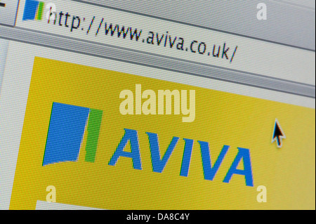 Nahaufnahme von der Aviva-Logo, wie auf ihrer Website zu sehen. (Nur zur redaktionellen Verwendung: print, TV, e-Book und redaktionelle Webseite). Stockfoto