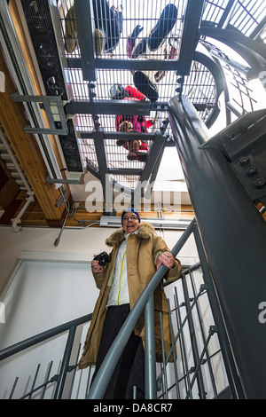 Treppe zum Aussichtsturm auf der Churchill nördlichen Studies Centre, wo Wissenschaftler und Besucher die Tundra studieren kann Stockfoto