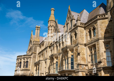 Sandsteinfassade des Aberystwyth University College, North Wales Stockfoto