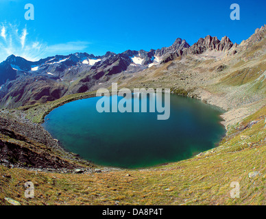 Österreich, Europa, Tirol, Paznaun, Ischgl, Madleinsee, Verwallgruppe, Verwall, Gruppe, See, See, Wasser, rund, blau, mo Stockfoto