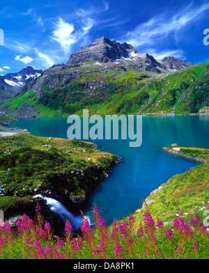 Österreich, Europa, Tirol, Arlberg, St. Anton, St. Anton am Arlberg, Verwall, Verwall-Gruppe, Moos, Tal, See, Bergsee, wa Stockfoto