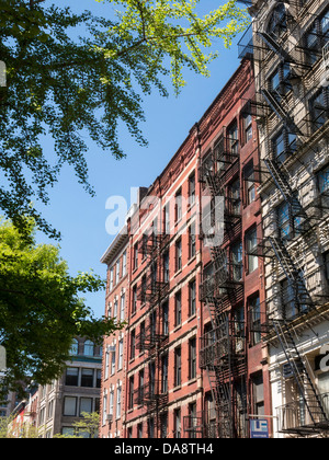 Gebäude-Fassaden, SoHo-Cast-Iron Historic District, NYC Stockfoto