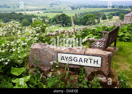 Blick über Wensleydale aus Aysgarth Yorkshire Dales England Stockfoto