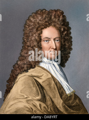 Daniel Defoe, dem Autor von 'Robinson Crusoe' Digital farbige Gravur Stockfoto