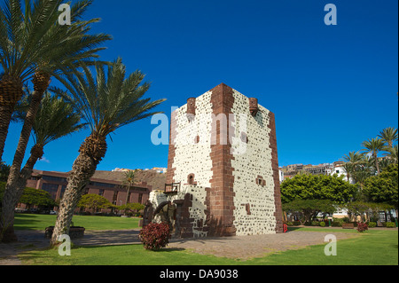 Kanarischen Inseln, Europa, Kanarische Inseln, La Gomera, Spanien, draußen, Tag, niemand, Torre del Conde, San Sebastian, Turm, Stockfoto