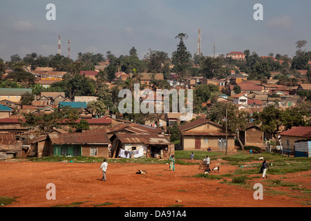 Afrika, Uganda, Ostafrika, schwarzen Kontinent, Perle Afrikas, Great Rift Dörfer von Häusern, Armut, Slum, Stockfoto