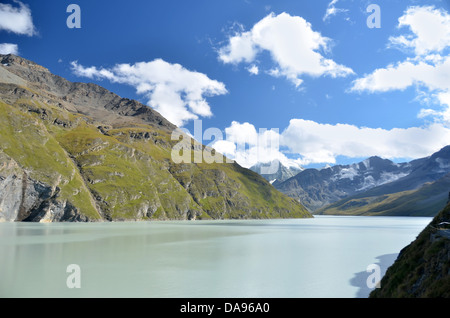 Die Grande Dixence-See, der größte See und künstlichen Stausee oberhalb von 2000m in Europa, liegt im Schweizer Kanton die V Stockfoto