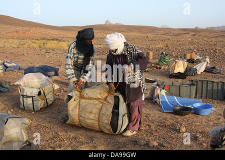 Algerien, Afrika, Nordafrika, Wüste, steinigen Wüste, Steinwüste, Kauderwelsch Ebene, Sahara, Tamanrasset, Hoggar, Ahaggar, Berg, Stockfoto