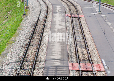 Schweiz, Kanton Uri, Oberalppass, Eisenbahn Stockfoto