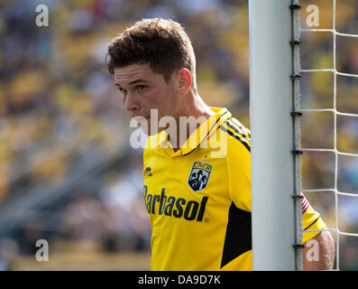 Columbus, OH, USA. 7. Juli 2013. 7. Juli 2013: Columbus Crew wird Trap (20) während der Major League Soccer match zwischen Portland Timbers und die Columbus Crew bei Columbus Crew Stadium in Columbus, Ohio. Die Columbus Crew besiegte die Portland Timbers 1-0. Bildnachweis: Csm/Alamy Live-Nachrichten Stockfoto