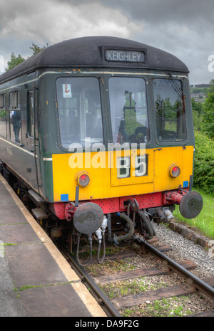 Klasse 108 auf der Keighley & Worth Valley Heritage Railway an Oakworth Station Stockfoto