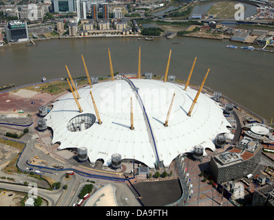 Luftbild von der O2 Arena, Millennium Dome, London Stockfoto
