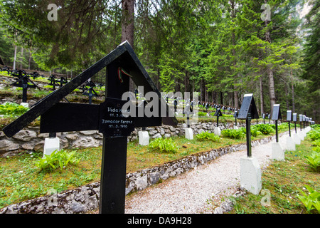 Nasswand Berg oder Monte Piana Weltkrieg Friedhof, Südtirol oder Südtirol, Italien Stockfoto