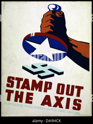 Zweiter Weltkrieg, Zweiter Weltkrieg, Weltkrieg, Krieg, Poster, Propaganda, Propaganda Poster, USA, amerikanisch, Propaganda, Verbündete, verbündet Stockfoto