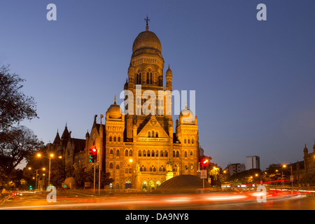 Indien, Süd Indien, Asien, Maharashtra, Mumbai, Bombay, Stadt, Dadabhai Naoroji Road, Municipal Corporation, Gebäude, Chatrapati Stockfoto