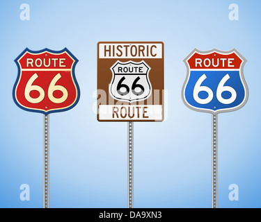 Route 66 Vintage Zeichen Stockfoto