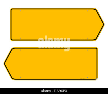 Richtungen gelbe Zeichen Stockfoto