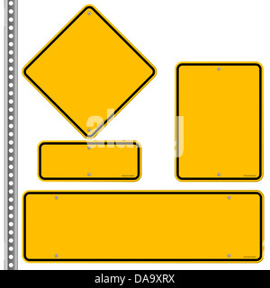 Gelbe Wegweiser Set Stockfoto