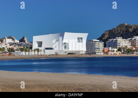 Spanien, Europa, Aguilas, Architektur, Auditorium, Bucht, Modern, Strand, Kongress, Murcia, neue, Palast, weiß Stockfoto