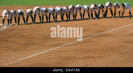 Prag, Tschechische Republik. 8. Juli 2013. Softball-EM, Frauen, Tschechien Vs Belgien, Prag, Tschechien auf Montag, 8. Juli 2013. (Foto/Michal Kamaryt CTK) Stockfoto