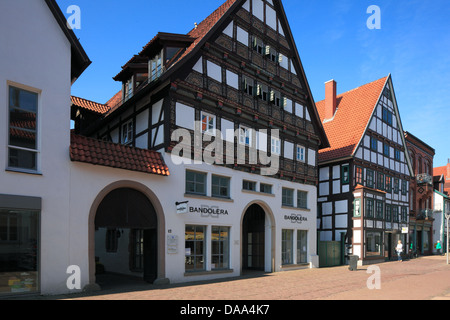 Fachwerkhaus "Alt-Lemgo" in der Mittelstraße von Lemgo, Weserbergland, Nordrhein-Westfalen Stockfoto