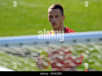 Deutsche Bundesliga Fußball Team SV Werder Bremen Teammitglied Marko Arnautovic spielt bei der Team-Trainingslager in Belek, Türkei, 8. Januar 2011. Foto: Soeren Stache Stockfoto