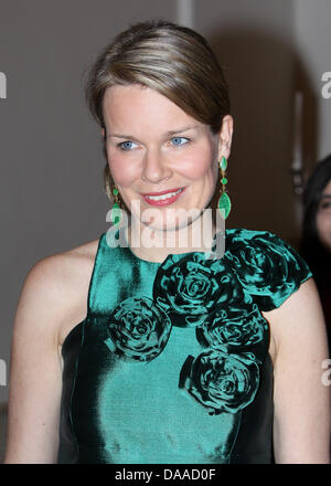 Prinzessin Mathilde von Belgien besuchen das Konzert der Europäischen Ratspräsidentschaft Ungarn im Beisein von Präsident P. Schmitt von Ungarn in Brüssel, 25. Januar 2011 Ehren. Foto: Patrick van Katwijk Stockfoto