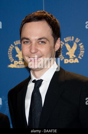 Schauspieler Jim Parsons posiert für Fotos im Presseraum der 63. jährliche DGA Awards von der Directors Guild of America Grand Ballroom von Hollywood & Hochland in Los Angeles, USA, 29. Januar 2011 vorgestellt. Foto: Hubert Boesl Stockfoto