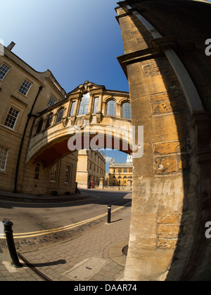 Die Seufzerbrücke, Hertford College in Oxford - Fischaugen Ansicht 4 Stockfoto