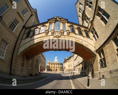 Die Seufzerbrücke, Hertford College in Oxford - Fischaugen Ansicht 3 Stockfoto