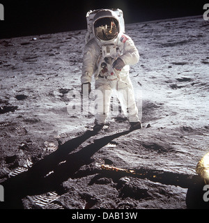 BUZZ ALDRIN U.S. Astronaut zu Fuß auf den Mond 21. Juli 1969 auf der Apollo 11-Mission. Stockfoto