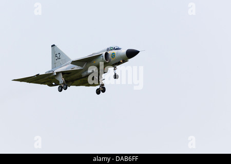 Schwedische Luftwaffe SAAB Viggen JA37, SE-DXN auf RAF Waddington Airshow 2013 Stockfoto