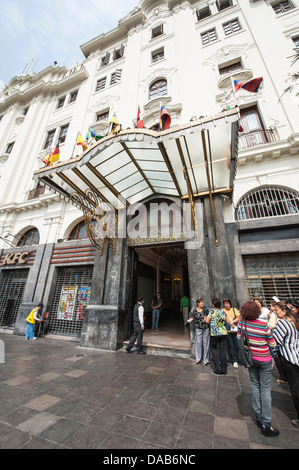 Haupteingang des Gran Hotel Bolivar, Lima, Peru. Stockfoto