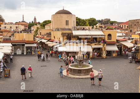 Ippokratous Platz in der Altstadt, Rhodos, Griechenland Stockfoto