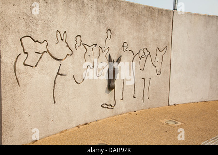 Drift Park auf Rhyl Promenade Esel Stockfoto