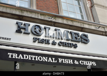 Holmes Fisch & Chip Shop in Baker Street, London, UK Stockfoto