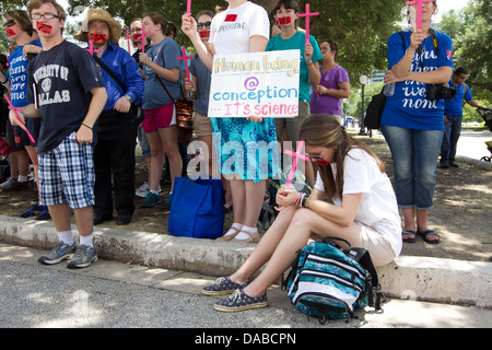 Pro-Life-Anti-Abtreibungs-Gruppen einige glaubensbasierte Rallye und Proteste um ihre Bedenken mit Abtreibungsgesetze in Texas zu besuchen. Stockfoto