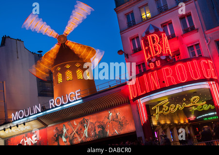 Moulin Rouge (1889), Welt berühmten Kabarett, Pigalle, Paris Frankreich Stockfoto