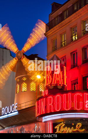 Moulin Rouge (1889), Welt berühmten Kabarett, Pigalle, Paris Frankreich Stockfoto