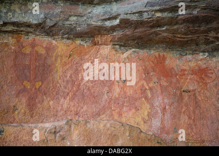 Die Ubirr im Nationalpark Kakadu, Northern Territory, Australien, einem UNESCO-Weltkulturerbe, ist ein Ort der Kunst der Ubirr-Einwohner der ersten Nationen Stockfoto