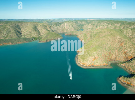 Luftaufnahme der Talbot Bay, bekannt für seine Horizontal Falls erstellt von enormen Gezeiten, Kimberley, Western Australia Stockfoto