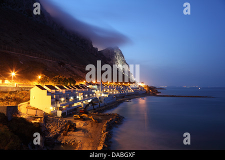 Die Sandy Bay in Gibraltar in der Abenddämmerung Stockfoto