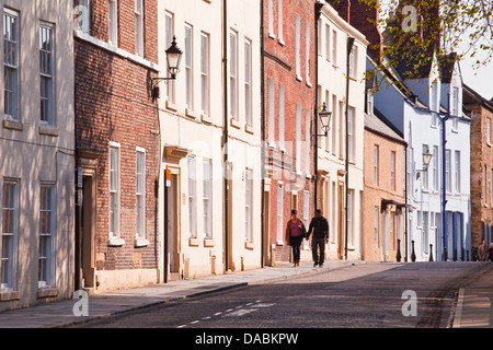 Fassaden von The Bailey in der alten Stadt Durham County Durham, England, Vereinigtes Königreich, Europa Stockfoto