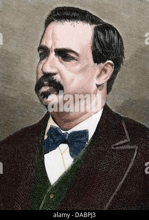 Antonio Canovas delCastillo (1828-1897). Spanischer Politiker. Gravur in der spanischen und amerikanischen Abbildung, 1872. Farbige. Stockfoto