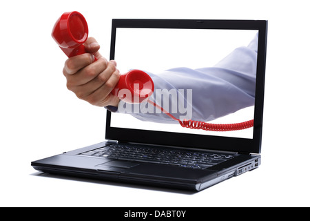 Rote Telefon-Anruf Stockfoto